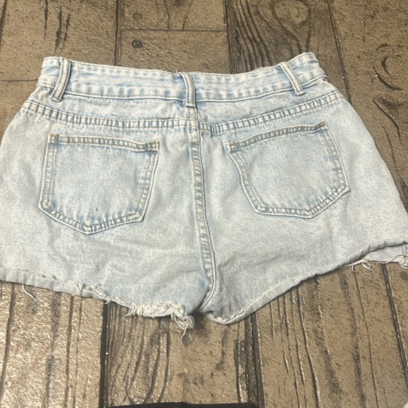 Distressed Light Blue Denim Shorts - Picture 2 of 2